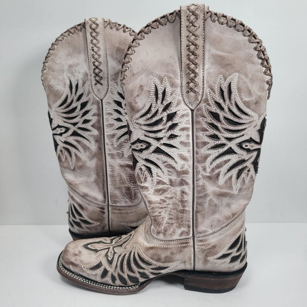 J.B. Dillon Women's Brown Western Cowgirl Boots US Size 8B - Picture 6 of 12